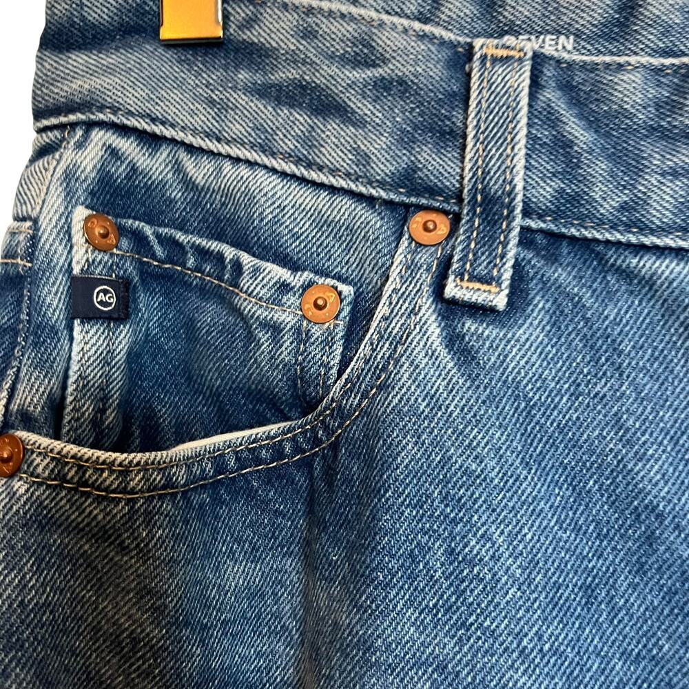 Ag Adriano Goldschmied Deven High Rise Ultra Wide Leg Jeans Blue Denim Size 28R - Picture 8 of 12
